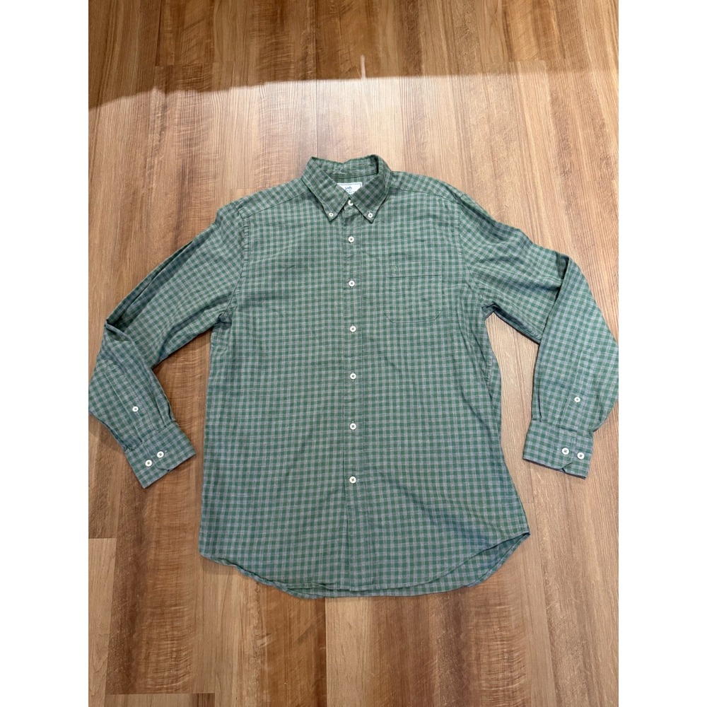 Southern Tide Button Down Shirt Mens M Green Gingham Plaid Classic Fit Cotton